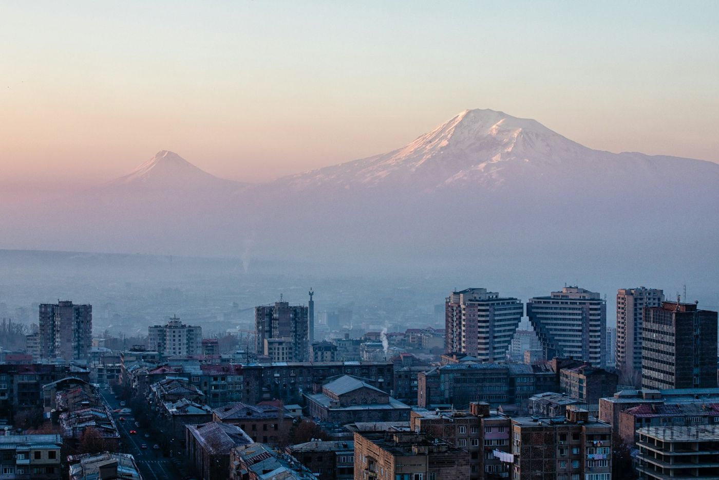 Central Yerevan, with Mount Ararat behind